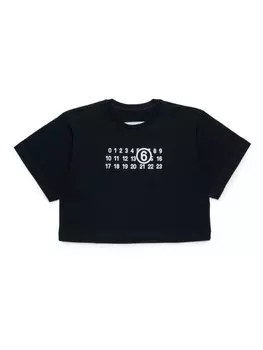 MM6 Maison Margiela Kids укороченная футболка, черный