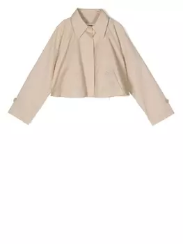 MM6 Maison Margiela Kids укороченная куртка-рубашка, нейтральный цвет