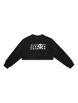 MM6 Maison Margiela Kids укороченная толстовка с цифровым мотивом, черный