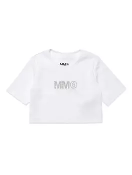 MM6 Maison Margiela Kids укороченный топ с логотипом, белый