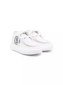 MM6 Maison Margiela Kids высокие кроссовки на шнуровке, белый