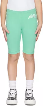 MM6 Maison Margiela Kids Зеленые шорты с принтом