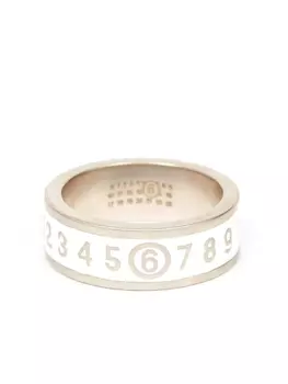 MM6 Maison Margiela кольцо из позолоченного серебра с гравировкой, серебристый