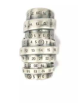 MM6 Maison Margiela кольцо Signautre Numbers, серебряный