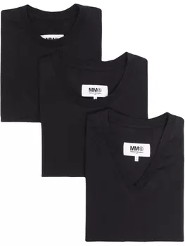 MM6 Maison Margiela комплект из трех футболок, черный