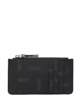 MM6 Maison Margiela кошелек на молнии с отделениями для карт и логотипом, черный
