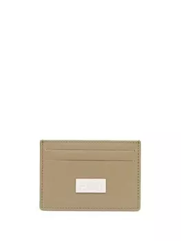 MM6 Maison Margiela кожаный держатель карт с цифровым логотипом, нейтральный цвет