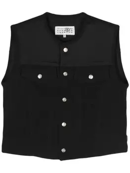 MM6 Maison Margiela креповый жилет, черный