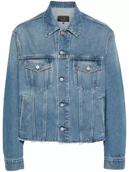 MM6 Maison Margiela куртка с логотипом с одинарным стежком, синий