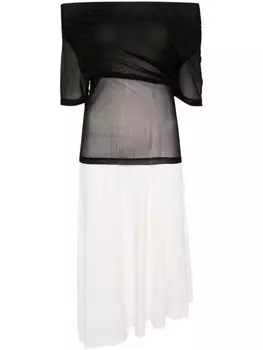 MM6 Maison Margiela layered midi design, черный