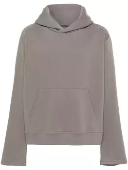 MM6 Maison Margiela меланжевое худи с приспущенными плечами, нейтральный цвет