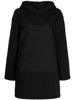 MM6 Maison Margiela многослойное платье с капюшоном, черный