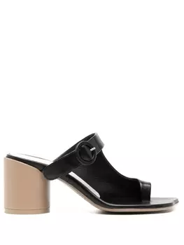 MM6 Maison Margiela мюли на блочном каблуке, черный