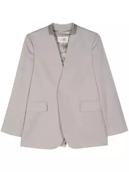 MM6 Maison Margiela однобортный блейзер без лацканов, серый