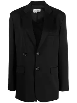 MM6 Maison Margiela однобортный блейзер, черный