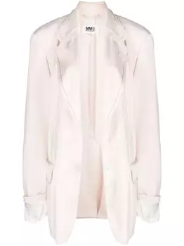 MM6 Maison Margiela однобортный блейзер, нейтральный цвет