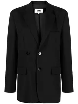 MM6 Maison Margiela однобортный блейзер строгого кроя, черный
