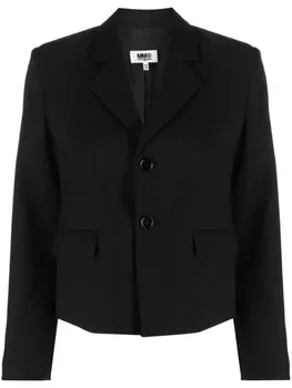 MM6 Maison Margiela однобортный блейзер в полоску, черный