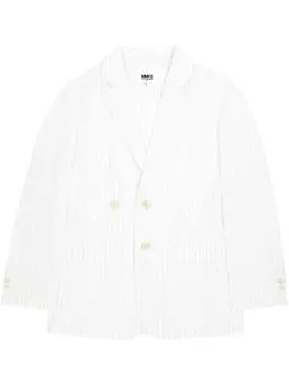 MM6 Maison Margiela однобортный пиджак в тонкую полоску, белый