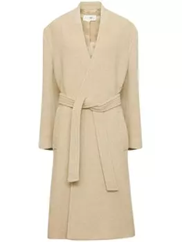 MM6 Maison Margiela пальто оверсайз, нейтральный цвет