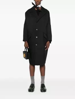 MM6 Maison Margiela пальто с декоративной строчкой, черный