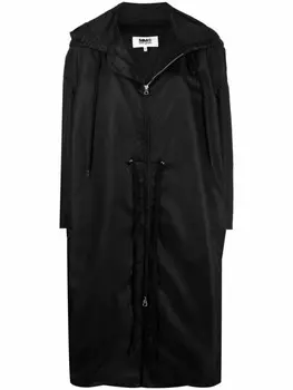 MM6 Maison Margiela пальто с капюшоном и кулиской, черный