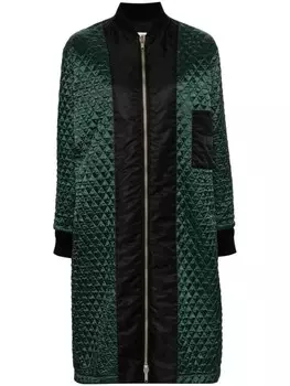 MM6 Maison Margiela пальто с логотипом, зеленый