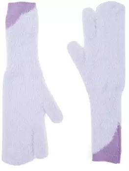 MM6 Maison Margiela перчатки с искусственным мехом, фиолетовый