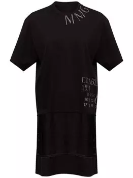 MM6 Maison Margiela платье-футболка с логотипом, черный