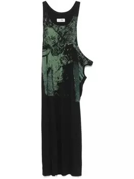 MM6 Maison Margiela платье макси асимметричного кроя, черный