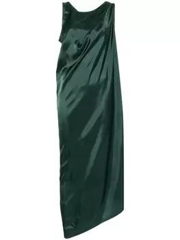 MM6 Maison Margiela платье макси асимметричного кроя, зеленый