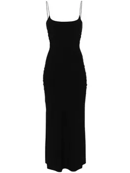 MM6 Maison Margiela платье макси с узором, черный