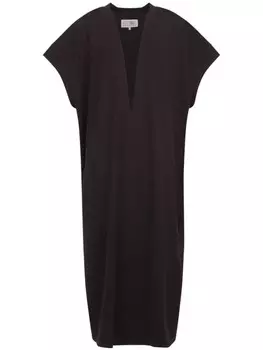 MM6 Maison Margiela платье макси с V-образным вырезом, черный