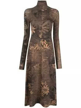 MM6 Maison Margiela платье миди с цветочным принтом