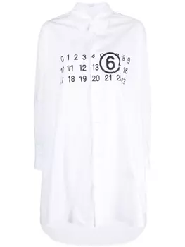 MM6 Maison Margiela платье-рубашка с логотипом, белый