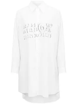 MM6 Maison Margiela платье-рубашка с логотипом, белый