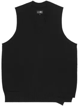 MM6 Maison Margiela платье с эффектом потертости, черный