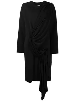 MM6 Maison Margiela платье-свитер с драпировкой, черный