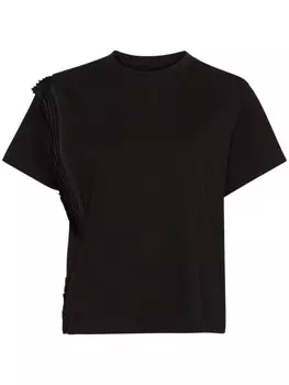 MM6 Maison Margiela плиссированная хлопковая футболка, черный