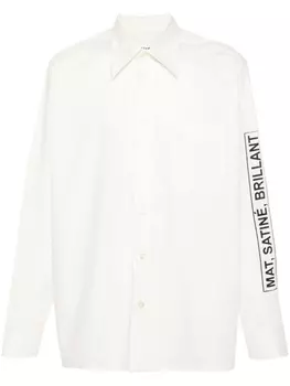 MM6 Maison Margiela поплиновая рубашка с надписью, нейтральный цвет