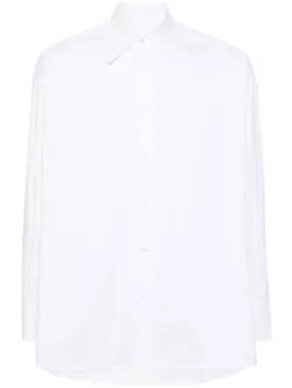 MM6 Maison Margiela поплиновая рубашка с принтом, белый