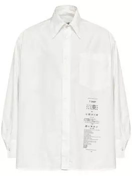 MM6 Maison Margiela поплиновая рубашка Spliced Numbers, белый