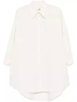 MM6 Maison Margiela поплиновое платье-рубашка, белый