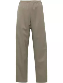 MM6 Maison Margiela прямые брюки с полосками, зеленый