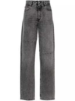 MM6 Maison Margiela прямые джинсы со вставками, серый