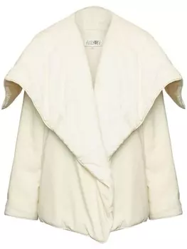 MM6 Maison Margiela пуховик с объемным воротником, нейтральный цвет