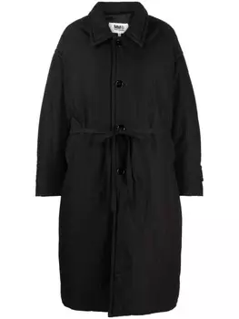 MM6 Maison Margiela пуховик с поясом, черный