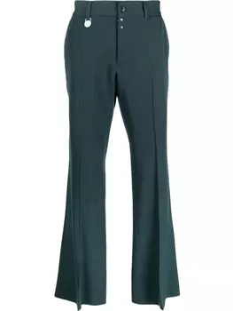 MM6 Maison Margiela расклешенные брюки из шерсти, зеленый
