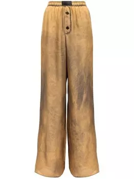 MM6 Maison Margiela расклешенные брюки с эффектом потертости, желтый