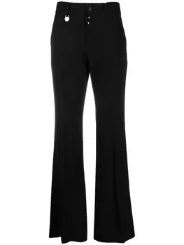 MM6 Maison Margiela расклешенные брюки с бахромой, черный